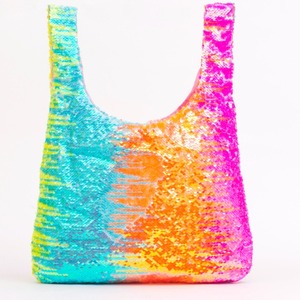 Sacs de courses réutilisables, sacs fourre-tout à paillettes, sacs à main pliables à paillettes en gros pour filles et femmes - Product Image 1