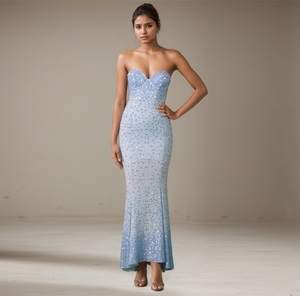 Abito <span class=keywords><strong>da</strong></span> sera elegante <span class=keywords><strong>da</strong></span> donna a sirena di lusso con spalla di <span class=keywords><strong>pesce</strong></span> 2024 con strass e abiti <span class=keywords><strong>da</strong></span> festa Sexy e <span class=keywords><strong>da</strong></span> sposa - Product Image 3