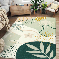 Grand tapis moderne en polyester à motif floral abstrait, fabriqué à la machine, surface antidérapante pour la maison, les dortoirs, les salles à manger et les tables