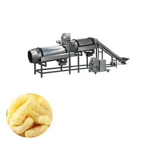 Food Snack Nuts Peanut Popcorn Cashew Sunflower Fried Potato Chips Corn Flakes Drum Coating Flavoring Seasoning Mixer Machine