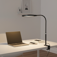Lampe de bureau LED électrique flexible pour salle de lecture, bureau et étude, en aluminium, avec fonction de mémoire, moderne, à intensité variable, pour protéger les yeux, lampe de table blanche