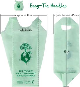 Sacs à déjections canines écologiques, simples, à longue poignée, 100 % compostables, en amidon de maïs, biodégradables, parfumés à la lavande, avec attaches. - Product Image 5