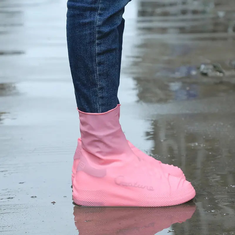 Botas de lluvia impermeables para hombre y mujer, protectores de silicona para zapatos, antideslizantes, impermeables, reutilizables, para exteriores y lluvia