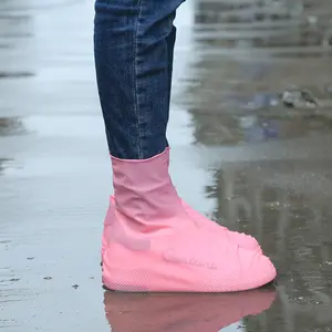 מגפי גשם נעליים עמיד למים כיסוי סיליקון יוניסקס נעלי מגיני עמיד למים נעלי החלקה מכסה לשימוש חוזר חיצוני גשום מגפיים