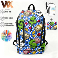 Mochilas escolares personalizadas para estudiantes, Mochila deportiva informal con estampado de grafiti para hombre, mochila para ordenador portátil a la moda, diseño de personajes