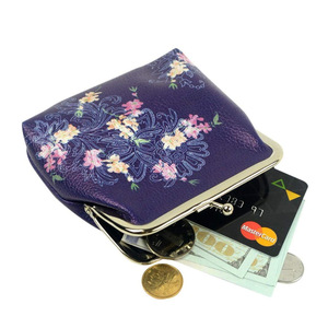 Japanese-style coin <b>purse</b>, leather printed earphone case, square mini souvenir bag, customizable gift. - Product Image 4