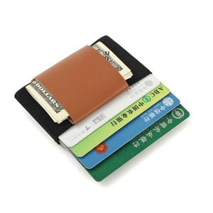 Mini Open Closure Leather Wallet Invisible Pocket Card Holder Ultra-Thin Money Clip Nylon Lining Elastic Stretch Gift Slim Cash - Product Image 4
