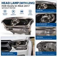 Phare avec lentille de projecteur pour Isuzu D-MAX 2017-2019, fourni par l'usine NAFU, phare halogène avec moteur, remplacement direct pour automobile