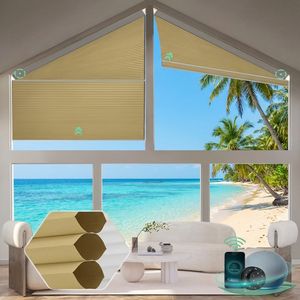 Tende Cellulari a Triangoli Intelligenti, Tende per Finestre Irregolari, Tende a Nido d'Ape Motorizzate per Casa e <span class=keywords><strong>Mansarda</strong></span> - Product Image 2