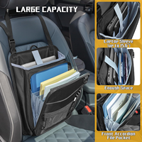 Organizador de Asiento Delantero de Coche con Bolsillo de Archivo Tipo Acordeón, Bolsa de Almacenamiento de Herramientas para el Asiento Trasero del Pasajero con Funda para Portátil y Correa Ajustable