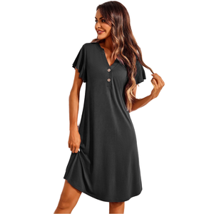 Robe de nuit mi-longue en viscose pour femme, taille élastique, respirante, thermique, été, ODM – Grande Vente - Product Image 3