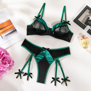 Set Lingerie Satin Premium Baru, Bra & Celana Dalam Transparan Seksi Wanita 2 Potong Pakaian Dalam Ropa Interior Mujer - Product Image 6