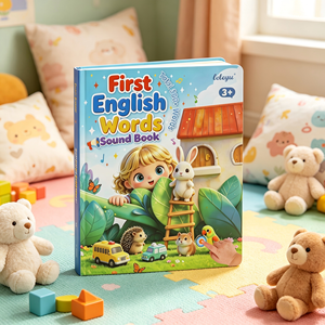 Livre sonore interactif éducatif multilingue personnalisé pour enfants de 3 à 5 ans avec plus de 500 sons - Product Image 1