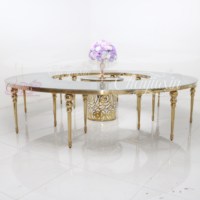 Fauteuils Serpentine et Tables de Mariage Rondes de Luxe en Verre Blanc Personnalisés en Gros pour Événements