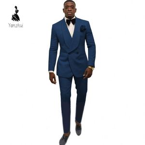 Completo da Matrimonio YZ in Due Pezzi, Giacca Formale Slim Fit Taglie Grandi, Personalizzabile per Uso Aziendale - Product Image 3