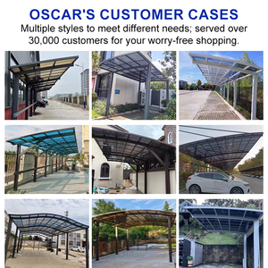 Abri <span class=keywords><strong>de</strong></span> stationnement pour voitures en structure <span class=keywords><strong>composite</strong></span> d'aluminium, avec toit résistant aux intempéries, adapté aux zones extérieures et aux lieux publics, carport - Product Image 5