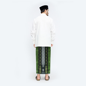 Sarong traditionnel Sarong musulman BHS Excellent motif doré E57 JGF Vert pour adultes Asie et Pacifique Sarong indonésien pour hommes - Product Image 3