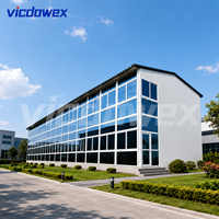 VICDOWEX Bâtiment préfabriqué de luxe de type T avec mur-rideau en verre pour restaurant et salle à manger