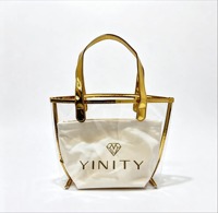 Sac à main holographique de luxe avec poignée dorée, logo personnalisé, mini sac fourre-tout, sac de plage rayé, sac de shopping