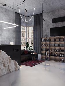 Aménagement intérieur de salon de coiffure de luxe pour hommes, mobilier de salon de coiffure sur mesure, design industriel moderne, solution clé en main pour l'aménagement de boutique - Product Image 4