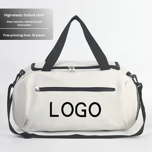 Sac de sport élégant pour hommes femmes grande capacité <span class=keywords><strong>toile</strong></span> impression gratuite simple épaule <span class=keywords><strong>basket</strong></span> Yoga sport voyage Logo à la mode - Product Image 2