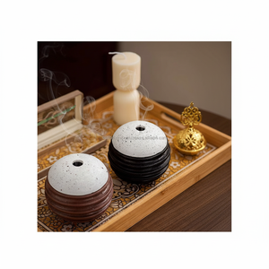 Quemador Bakhoor de resina epoxi de madera natural hecho a mano soporte de cono de carbón tradicional para incienso y esencial - Product Image 1