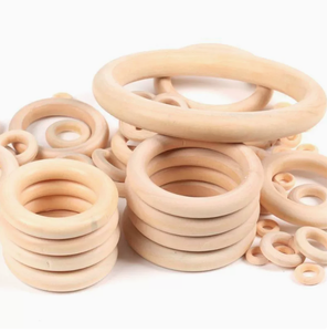 10 Anillos <span class=keywords><strong>de</strong></span> <span class=keywords><strong>Madera</strong></span> Pintados, <span class=keywords><strong>Madera</strong></span> Natural Sólida, Conectores para Manualidades, Tono <span class=keywords><strong>Madera</strong></span>, Regalo para Eventos Promocionales y Obsequios - Product Image 4