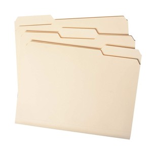 Vendita calda di base 1/3-Cut Tab assortiti cartelle di File di dimensioni lettera Manila pacchetto di 100 - Product Image 1