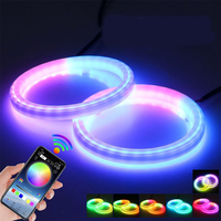 KEBOSIED Feux de jour LED Angel Eyes pour voiture, contrôle par application, multicolores