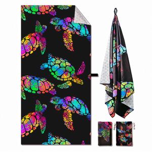 Serviette de plage en microfibre 100% polyester de haute qualité, imprimée recto-verso, motif dessin animé, avec sac de rangement personnalisé - Product Image 1