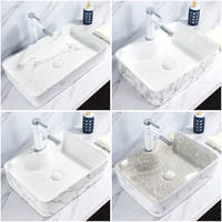 Évier de cuisine de luxe blanc style hôtelier, en céramique à motif marbre, finition brillante, sans trou, avec tablier avant