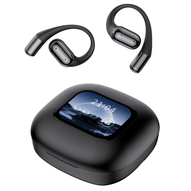 AI LCD Screen True Wireless Bone Conduction Headphones OWS Open Ear  5.4 6.0 AI Headphones with Earhooks