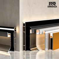 Plinthe LED moderne en alliage d'aluminium, canal lumineux encastré pour bande LED, éclairage linéaire mural et de sol pour hôtel