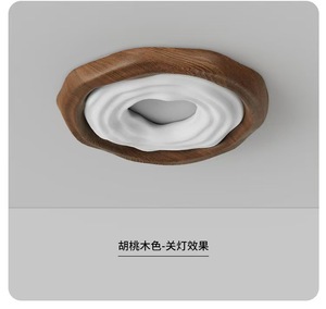 Lampe de plafond LED à spectre complet pour dropshipping Shopify, style Wabi Sabi simple, grain de noyer, protection oculaire, pour chambre à coucher et petit salon - Product Image 5