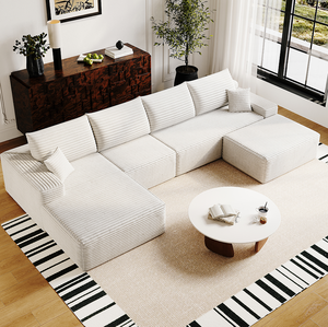 Canapé modulaire Cloud avec 1 ottoman, canapés rembourrés modernes et minimalistes, canapé en forme de U confortable pour le salon - Product Image 6