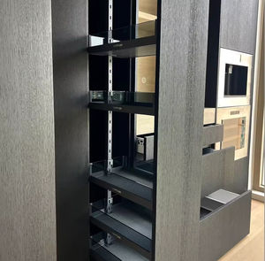 Armoire de rangement multifonctionnelle noire moderne avec distributeur intégré et four de luxe pour l'intérieur de la maison - Product Image 4