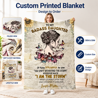 Couverture « Je suis la tempête » pour ma fille incroyable, en flanelle douce, polaire, vente en gros OEM ODM, faible MOQ, taille personnalisée