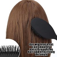Tragbarer Klappbarer Kunststoff-Perückenständer mit Haarbürste und Kamm-Set Perücken-Aufbewahrungshalter Perückenpflege-Styling-Werkzeug-Set