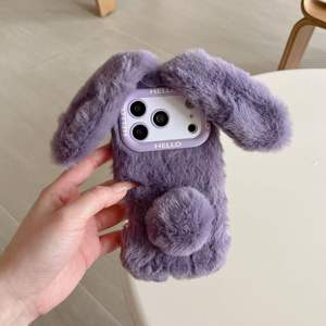 Funda de Teléfono de Peluche con Diseño de Conejo Naranja para iPhone 13 14 15 16 17 Pro Max, Suave y Cálida para Invierno - Product Image 6