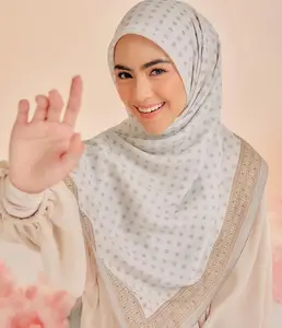 Malásia bidang 50 60 bawl algodão voile impresso algodão sedoso voile murah japão tudung hijab