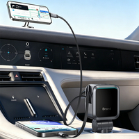 Chargeur de voiture rétractable USB-C portable 4-en-1 avec charge rapide 84W PD 3.0 QC 3.0, affichage numérique LED, 2 câbles adaptateurs, ordinateur portable, CE FCC
