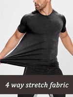 T-shirt de sport pour homme, coupe ajustée, séchage rapide, manches courtes, logo personnalisé, taille EU, vêtements de fitness, musculation, gym