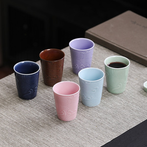 Nouvelle tasse en porcelaine de style chinois avec motif ondulé en relief pour le thé de l'après-midi, tasse en céramique pour la maison - Product Image 3