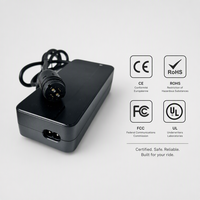 Chargeur de vélo électrique rapide 36V 42V 2A approuvé CE FCC avec prise magnétique Rosenberger
