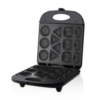 Machine RAF Polyvalente pour Mini Donuts et Biscuits, Plaque de Cuisson Électrique pour Gâteaux avec 4 Formes, Idéale pour les Petits Déjeuners et Collations