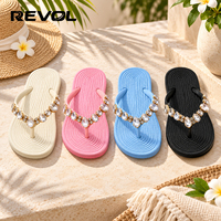 Tongs d'été pour femmes, sandales de plage élégantes à lanières ornées de bijoux, tongs tendance F-6E2609001