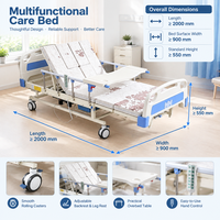 Lit d'hôpital électrique à quatre moteurs avec rotation latérale et manivelle de secours pour soins continus des patients en salle de réadaptation