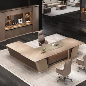 Factory <strong>Direct</strong> Wholesale Durable Eco-Friendly Luxury Modern Wooden Boss Desk Manager Office <strong>Table</strong> Design - Product Image 1