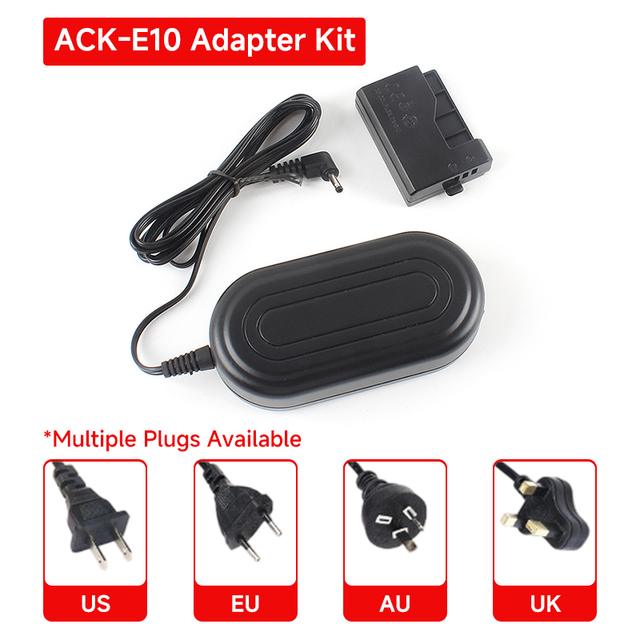 Over Current Protection LP-E10 Dummy Battery for Canon EOS 1200D 2000D Rebel T5 T7 T100  DSLR Power Supply Adapter Kit ACK-E10