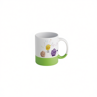 Mug en céramique à sublimation Panton à étiquette blanche, motif de dessin animé blanc, design contemporain, boîte cadeau, emballage blanc pour cadeaux